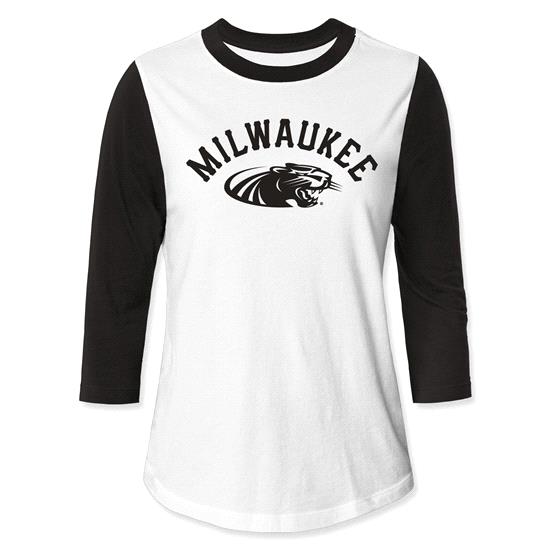 University of Wisconsin - Milwaukee Freshy Kickball Long Sleeve T-Shirt - White/Black