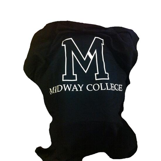 Black Midway College Sweatshirt Throw