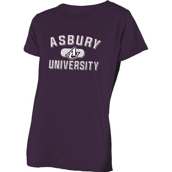 Asbury University Ladies Mesh Graphic Purple T-Shirt