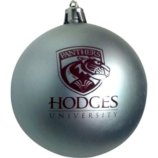 Hodges University Spirit Ornament with PANTHER Shatterproof - Silver