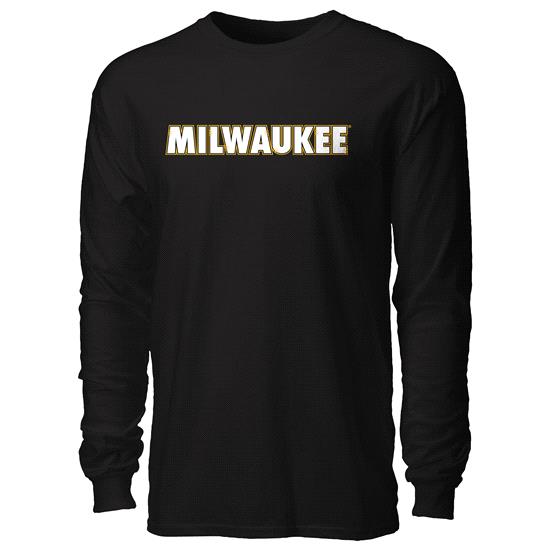 University of Wisconsin - Milwaukee Short School Name Long Sleeve T-Shirt - Black