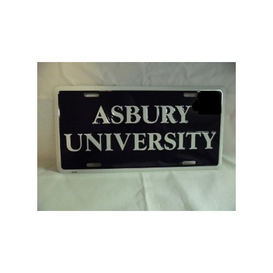 Asbury University Metal License Plate