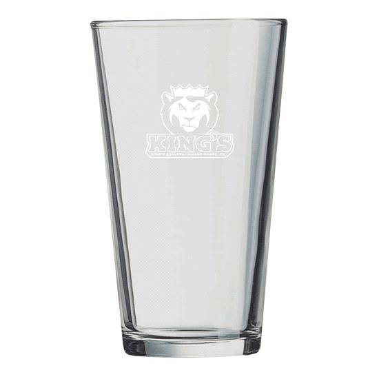 King's College Engraved Glass Pint Glass