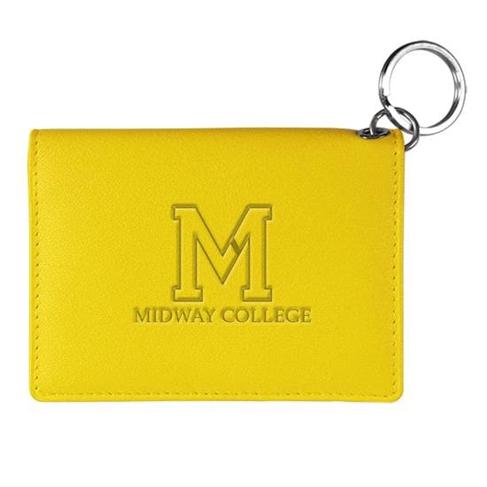Banana Yellow Leather Midway College ID Holder