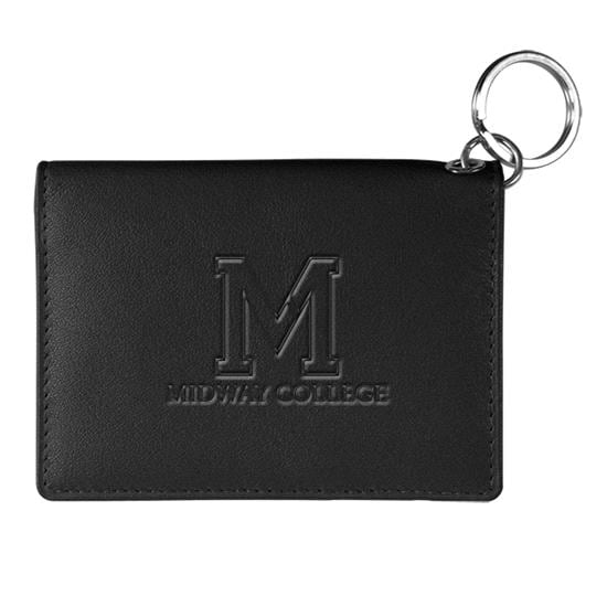 Black Leather Midway College ID Holder