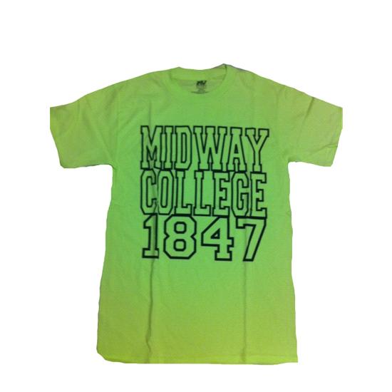 Neon Yellow Midway College Retro Collegiate Tee