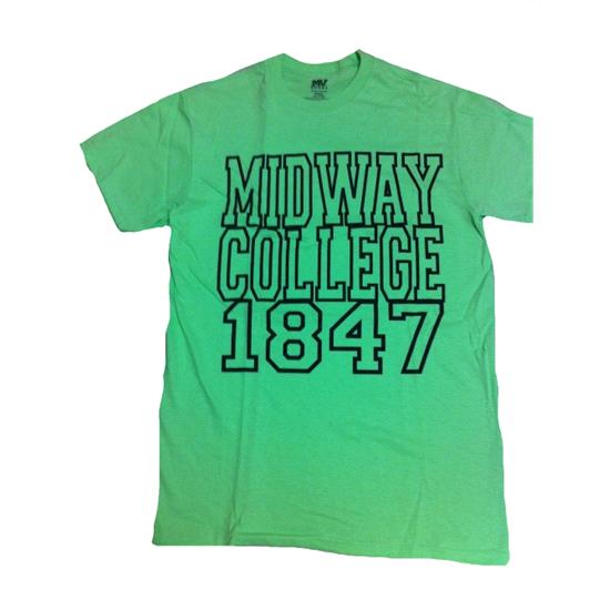 Neon Green Midway College Retro Collegiate Tee