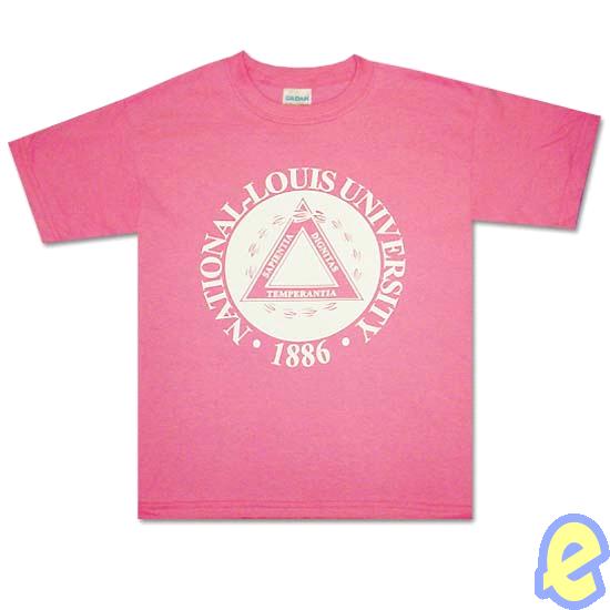 National-Louis University Circle Logo Pink Youth T-Shirt