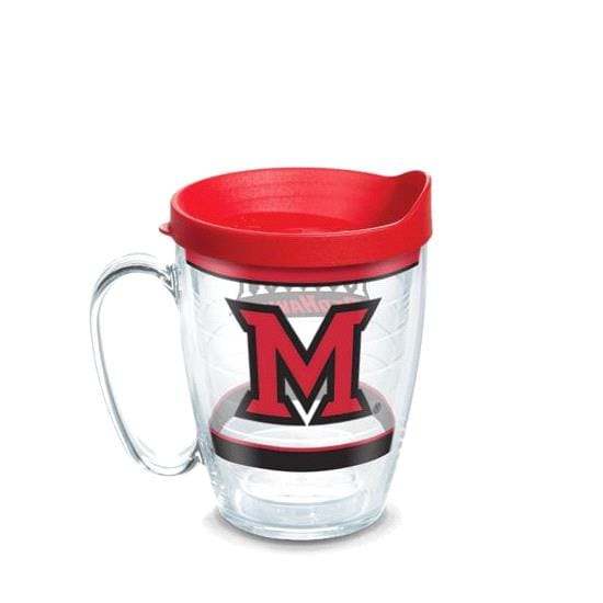 Tervis 16 oz Wrap Mug w/Travel Lid Miami University RedHawks Tradition