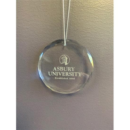 Asbury University Laser Engraved Crystal Ornament