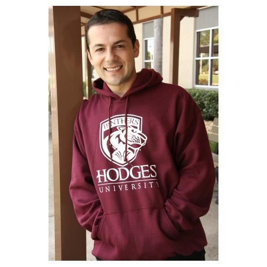 Hodges University Sweatshirt Panther Hooded Sweatshirt - Maroon