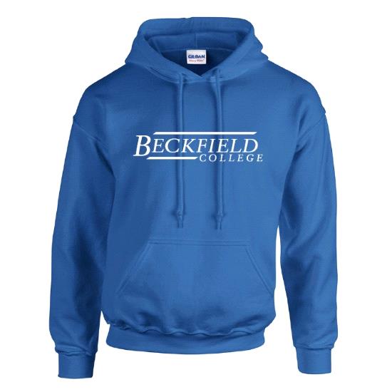 SALE - Beckfield College Collegiate Logo Hooded Sweatshirt - Royal