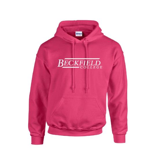 SALE - Beckfield College Collegiate Logo Hooded Sweatshirt - Hot Pink