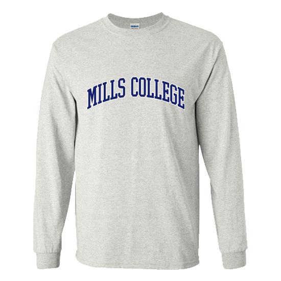 SALE - Mills College Classic Arch Long Sleeve T-Shirt - Ash