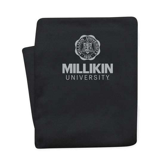 Millikin University Sweatshirt Blanket - Black
