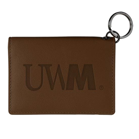 University of Wisconsin - Milwaukee Snap Leather ID Holder - Brown